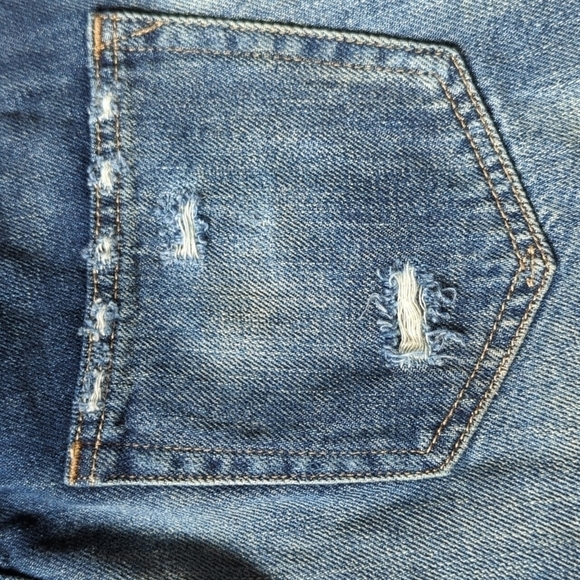 Gap Denim Shorts Girlfriend Short Medium Indigo Size 24 Distressed - Picture 12 of 12